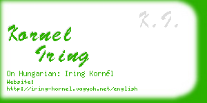 kornel iring business card